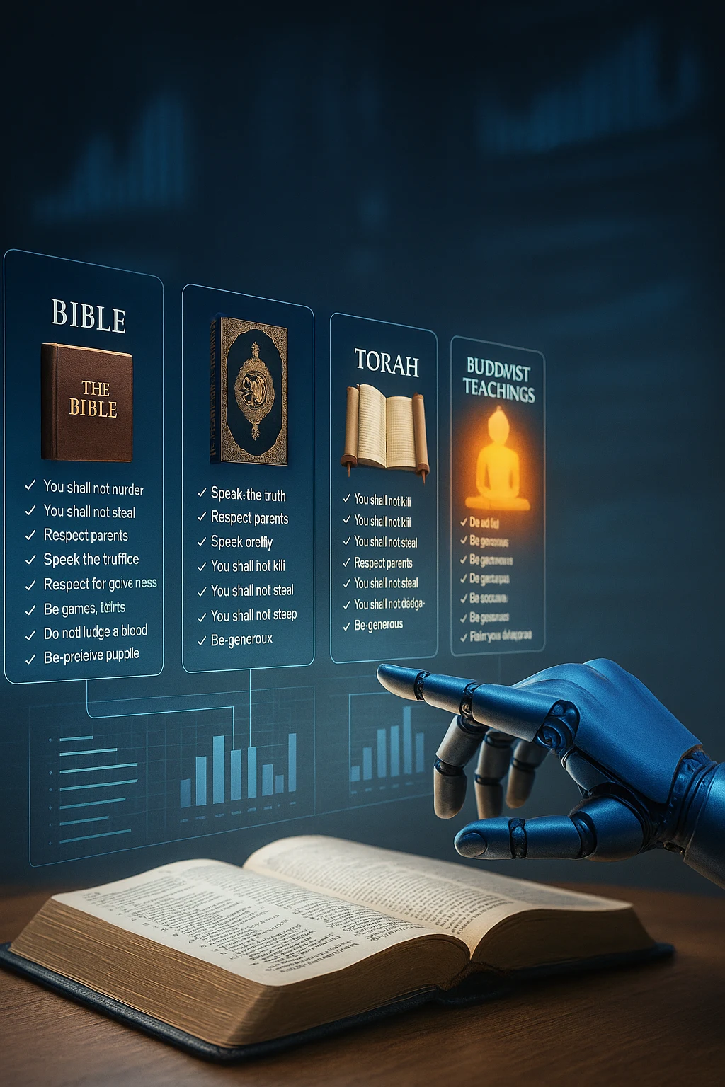 AI comparing moral codes across world religions